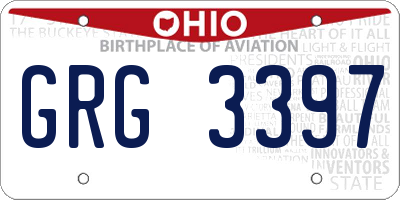 OH license plate GRG3397