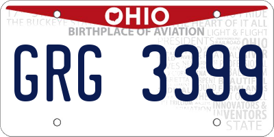OH license plate GRG3399