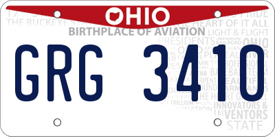 OH license plate GRG3410