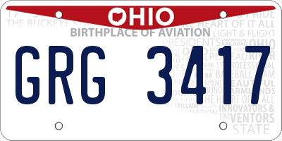 OH license plate GRG3417