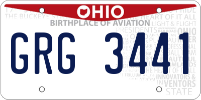 OH license plate GRG3441