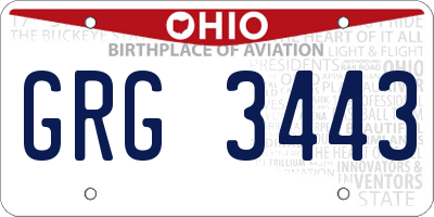 OH license plate GRG3443