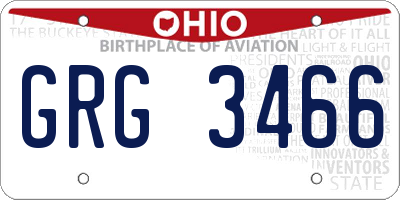 OH license plate GRG3466