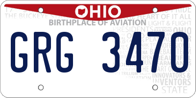 OH license plate GRG3470