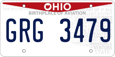 OH license plate GRG3479