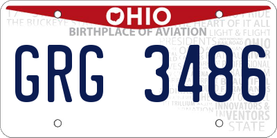 OH license plate GRG3486
