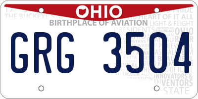 OH license plate GRG3504
