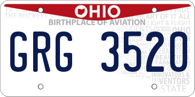 OH license plate GRG3520