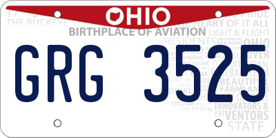 OH license plate GRG3525
