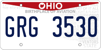 OH license plate GRG3530
