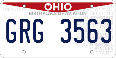 OH license plate GRG3563