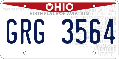 OH license plate GRG3564
