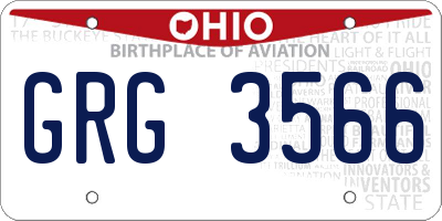 OH license plate GRG3566