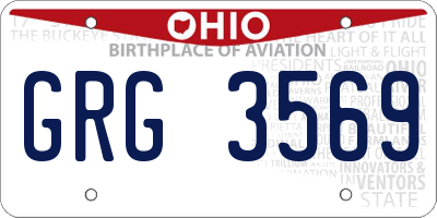 OH license plate GRG3569