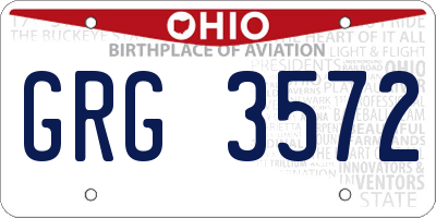 OH license plate GRG3572