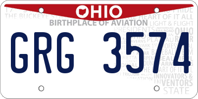OH license plate GRG3574