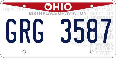 OH license plate GRG3587