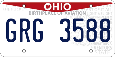 OH license plate GRG3588