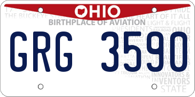 OH license plate GRG3590