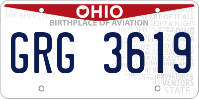 OH license plate GRG3619