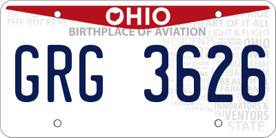 OH license plate GRG3626