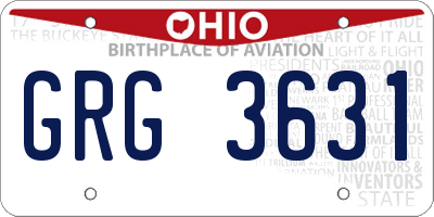 OH license plate GRG3631