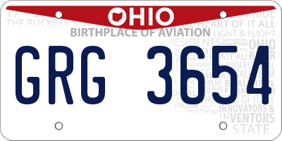OH license plate GRG3654
