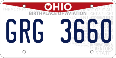 OH license plate GRG3660