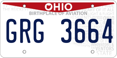OH license plate GRG3664