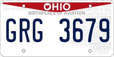 OH license plate GRG3679