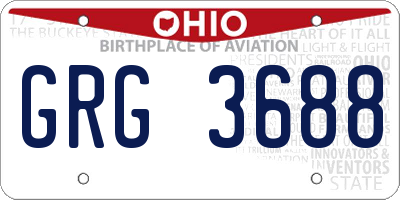 OH license plate GRG3688