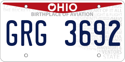 OH license plate GRG3692