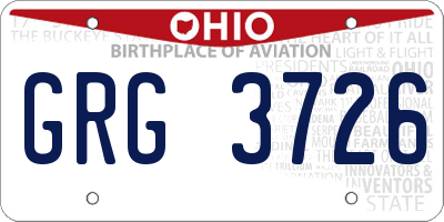 OH license plate GRG3726