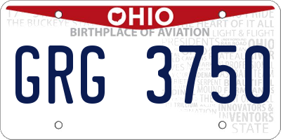OH license plate GRG3750