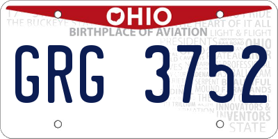 OH license plate GRG3752