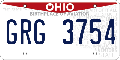 OH license plate GRG3754