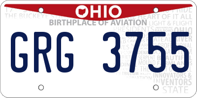 OH license plate GRG3755