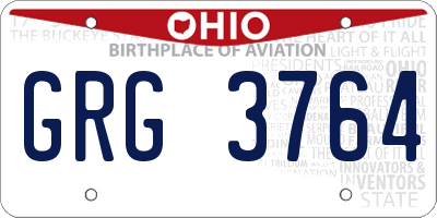 OH license plate GRG3764