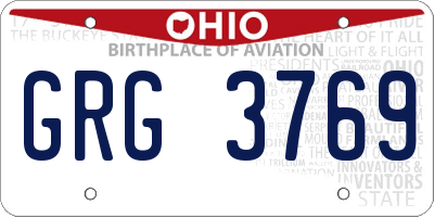 OH license plate GRG3769