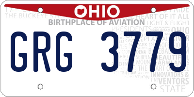 OH license plate GRG3779
