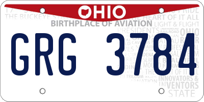 OH license plate GRG3784