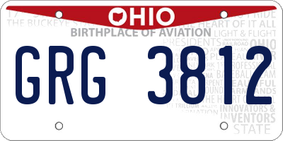 OH license plate GRG3812