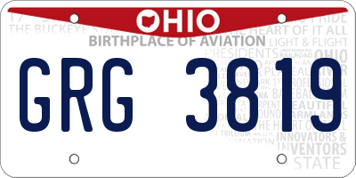 OH license plate GRG3819