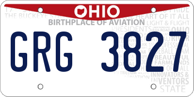 OH license plate GRG3827