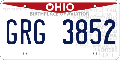 OH license plate GRG3852