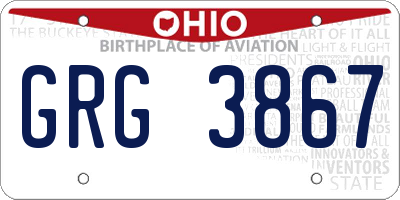 OH license plate GRG3867