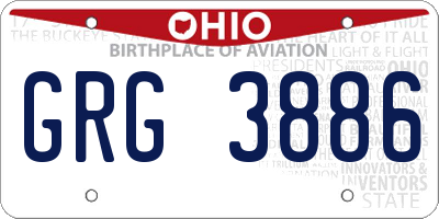 OH license plate GRG3886