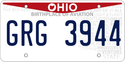 OH license plate GRG3944