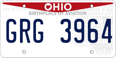 OH license plate GRG3964