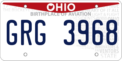 OH license plate GRG3968